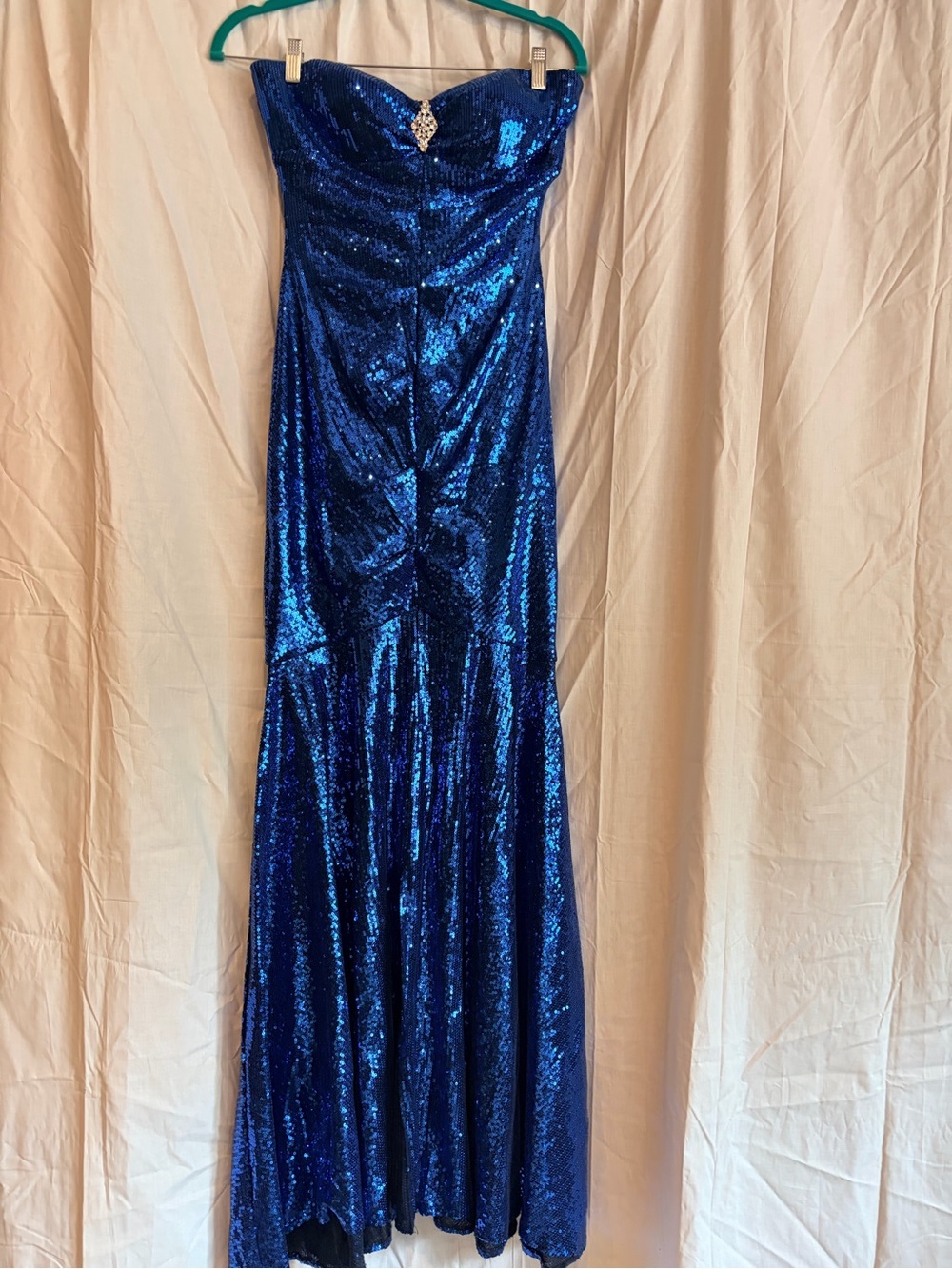 Camille La Vie Strapless Sequin Gown in Royal Blue
